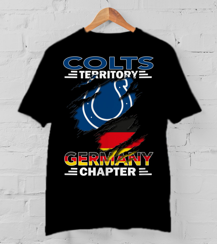 Colts Territory Germany Chapter German Flag And Horse Shoe T-Shirt
