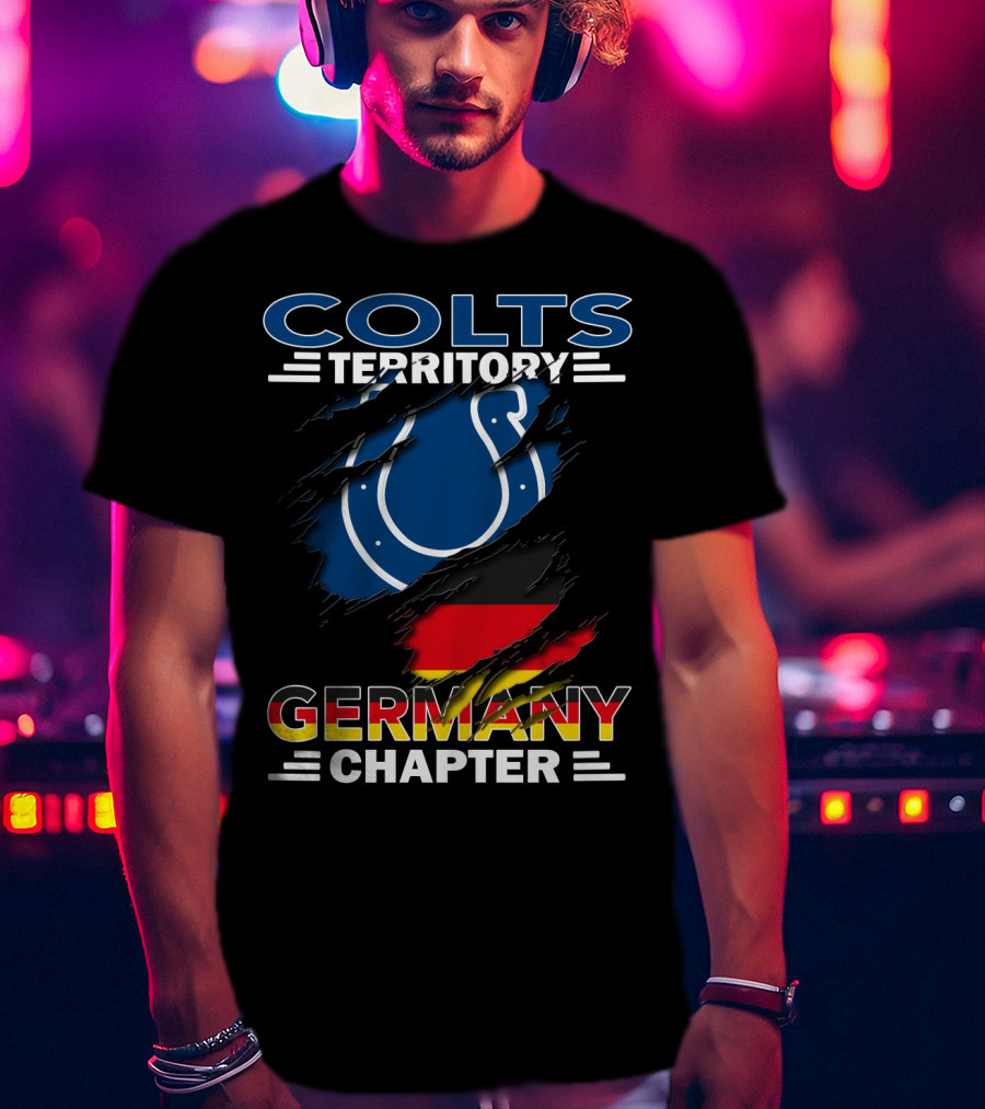 Colts Territory Germany Chapter German Flag And Horse Shoe T-Shirt