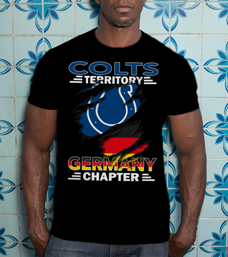 Colts Territory Germany Chapter German Flag And Horse Shoe T-Shirt