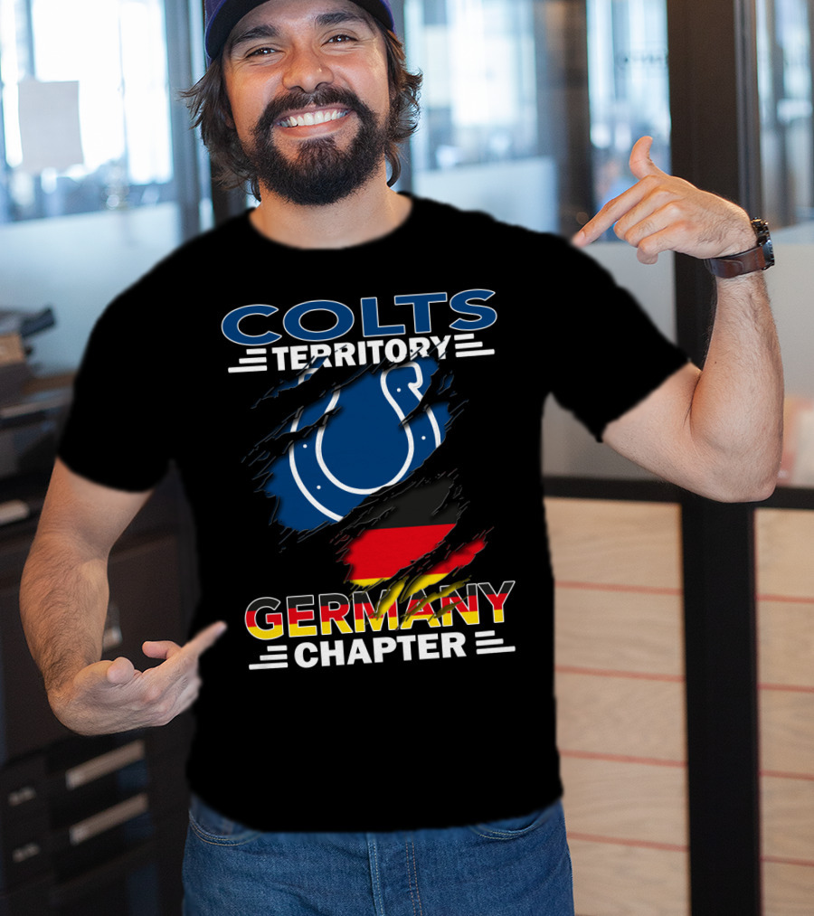 Colts Territory Germany Chapter German Flag And Horse Shoe T-Shirt