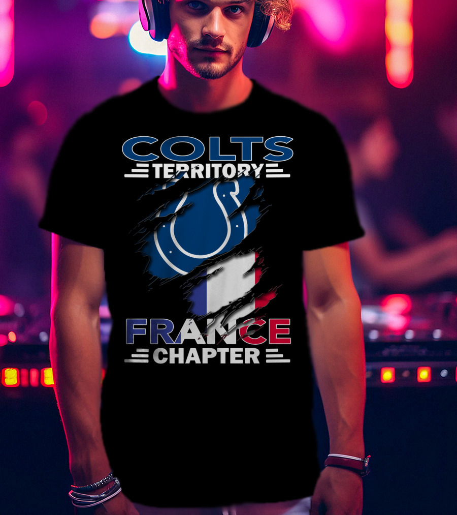 Colts Territory France Chapter Colts Logo French Flag T-Shirt