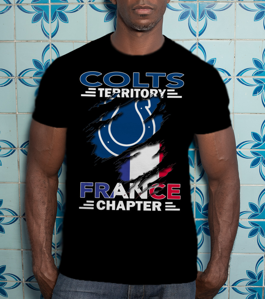 Colts Territory France Chapter Colts Logo French Flag T-Shirt
