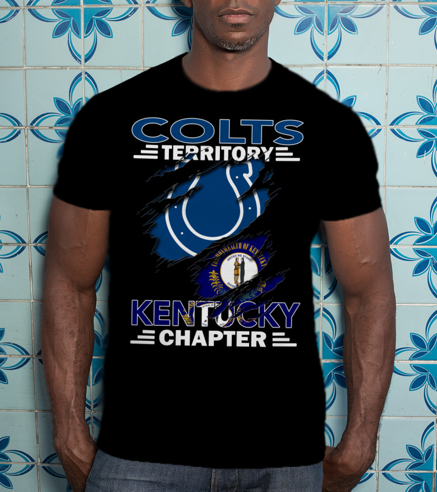 Colts Territory Kentucky Chapter Blue Horse And State Flag Emblem T-Shirt