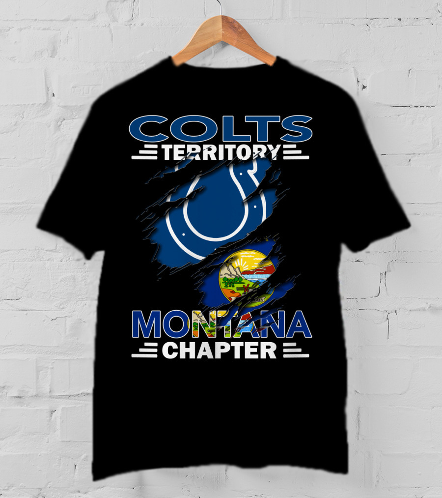 Colts Territory Montana Chapter State Flag And Horseshoe T-Shirt