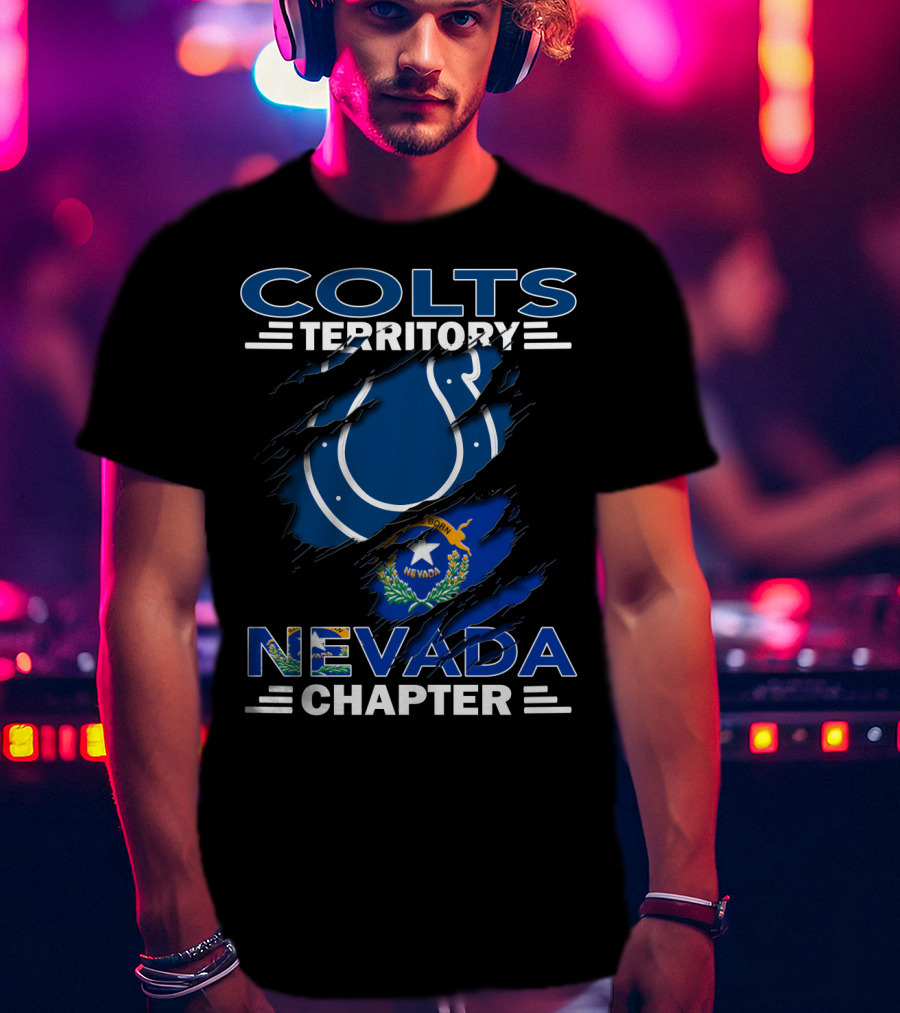 Colts Territory Nevada Chapter Indianapolis Colts Nevada Flag Combination T-Shirt