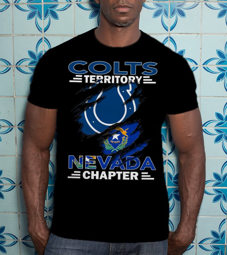 Colts Territory Nevada Chapter Indianapolis Colts Nevada Flag Combination T-Shirt