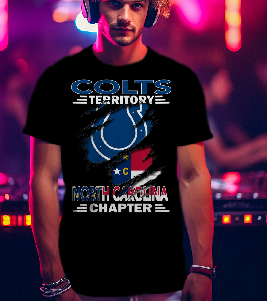 Colts Territory North Carolina Chapter Colts Logo North Carolina Flag T-Shirt