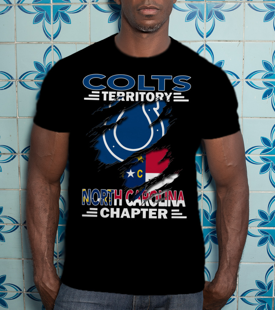 Colts Territory North Carolina Chapter Colts Logo North Carolina Flag T-Shirt
