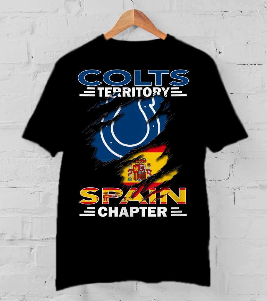 Colts Territory Spain Chapter Colts Logo Spain Flag T-Shirt