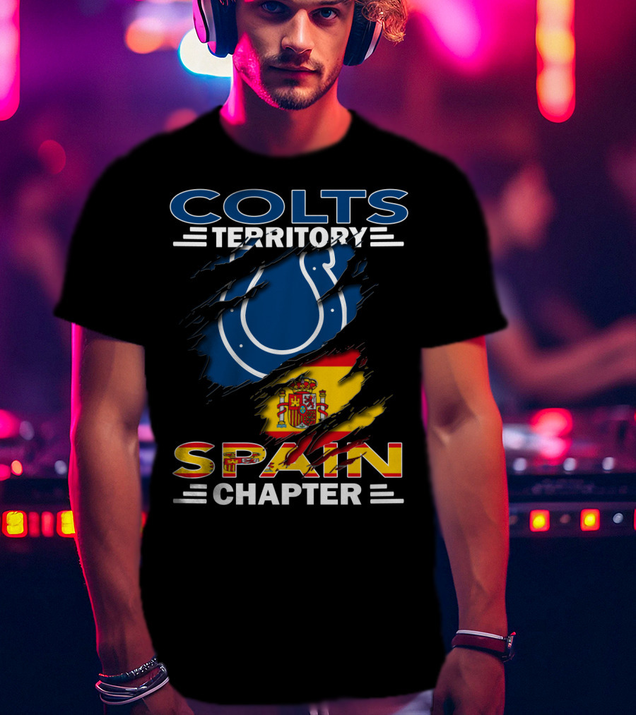 Colts Territory Spain Chapter Colts Logo Spain Flag T-Shirt