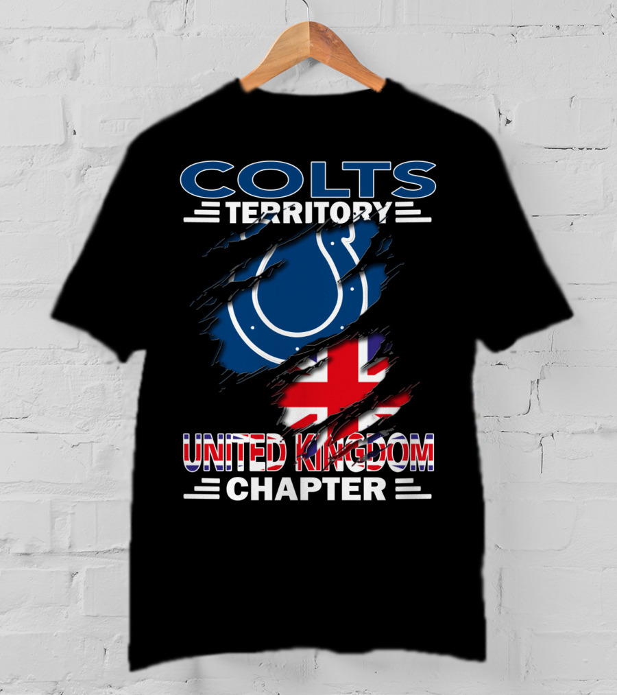 Colts Territory United Kingdom Chapter Colts Logo British Flag T-Shirt