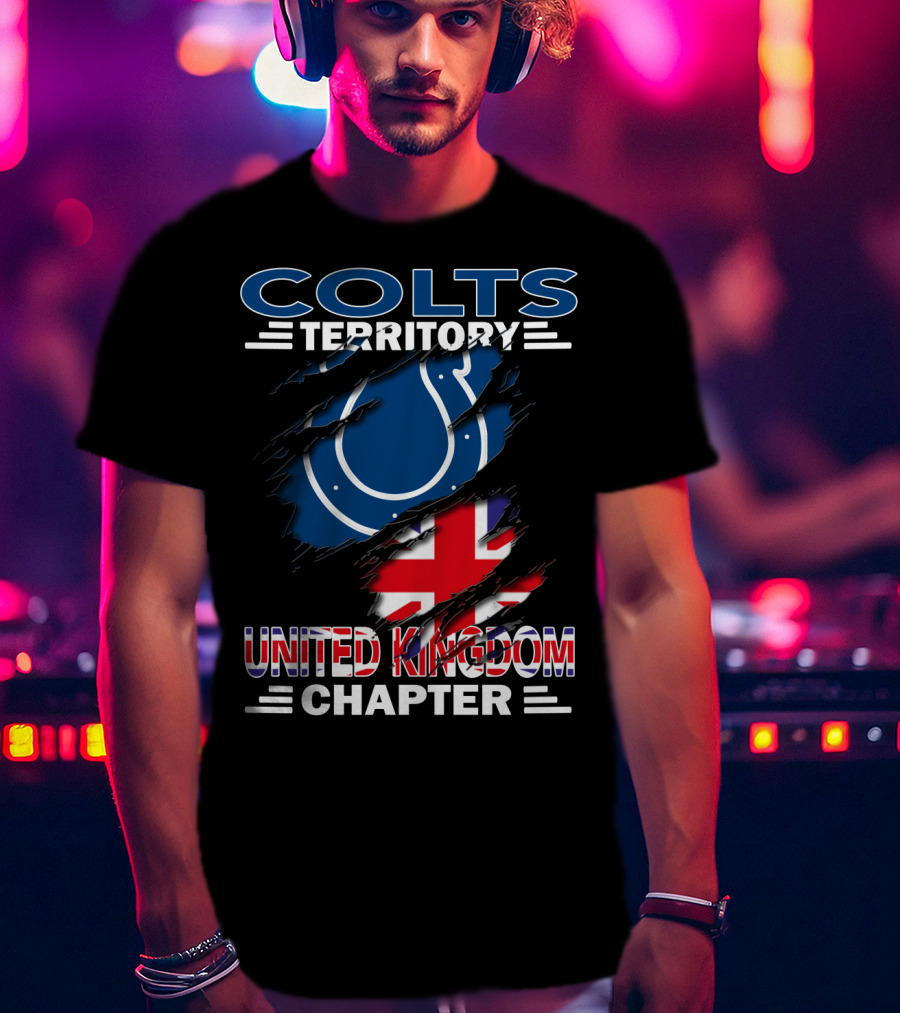 Colts Territory United Kingdom Chapter Colts Logo British Flag T-Shirt