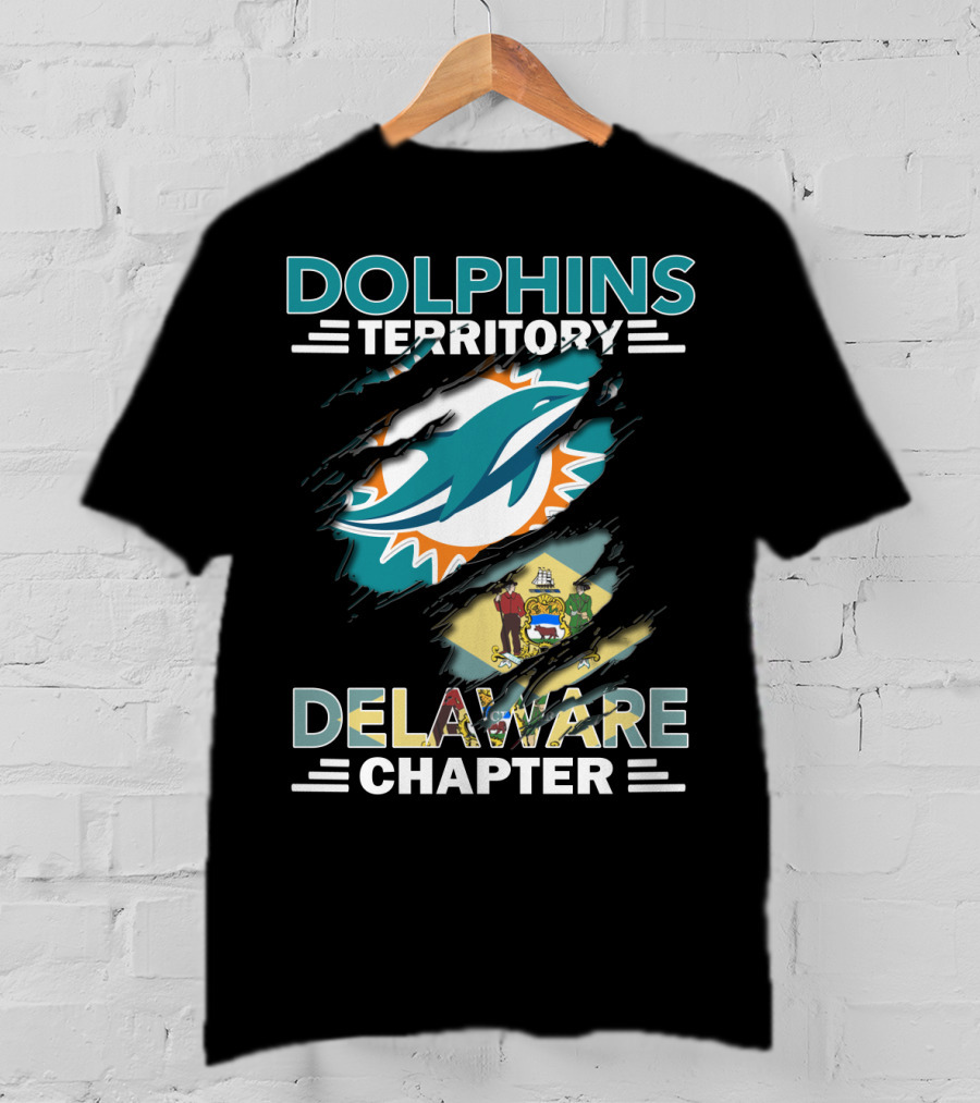 Dolphins Territory Delaware Chapter Miami Sports Fan Flag T-Shirt