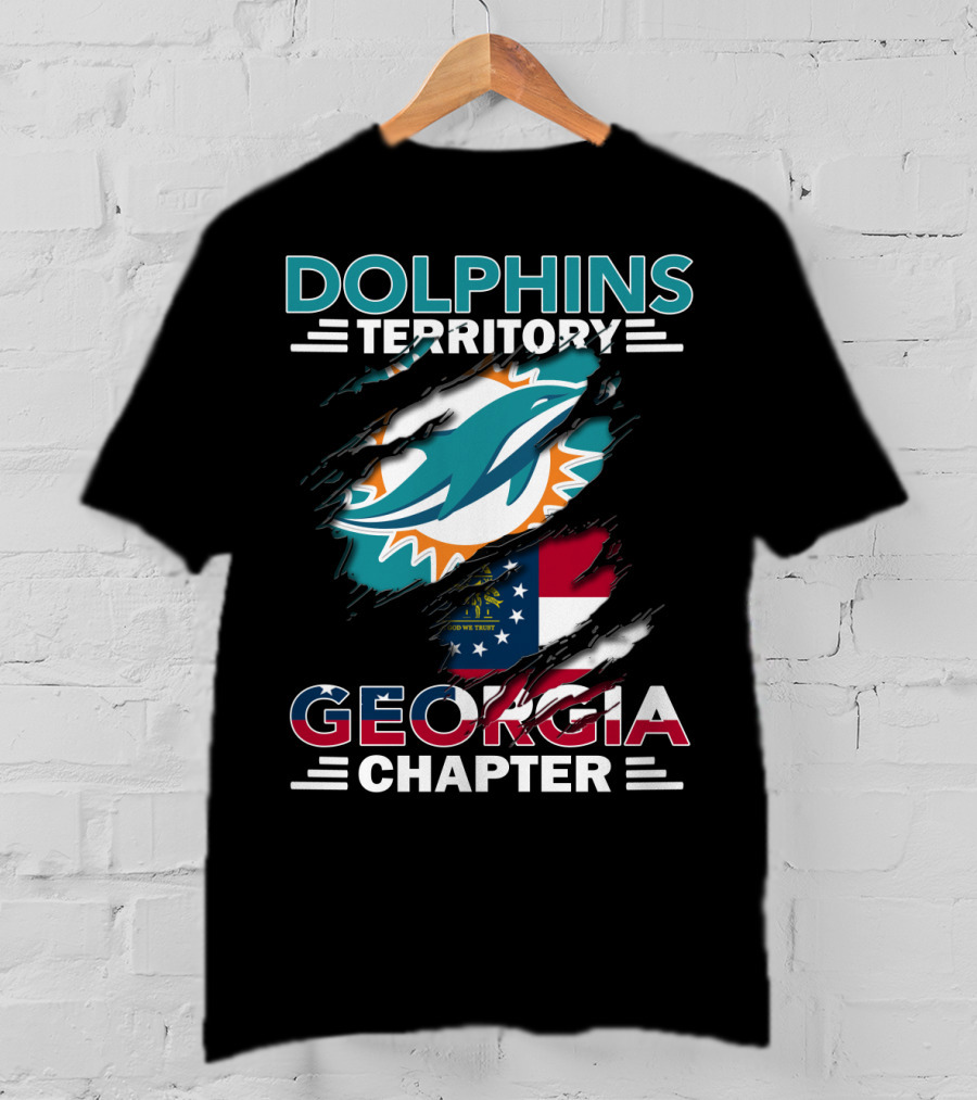 Dolphins Territory Miami Georgia Chapter Flag Fan Club T-Shirt