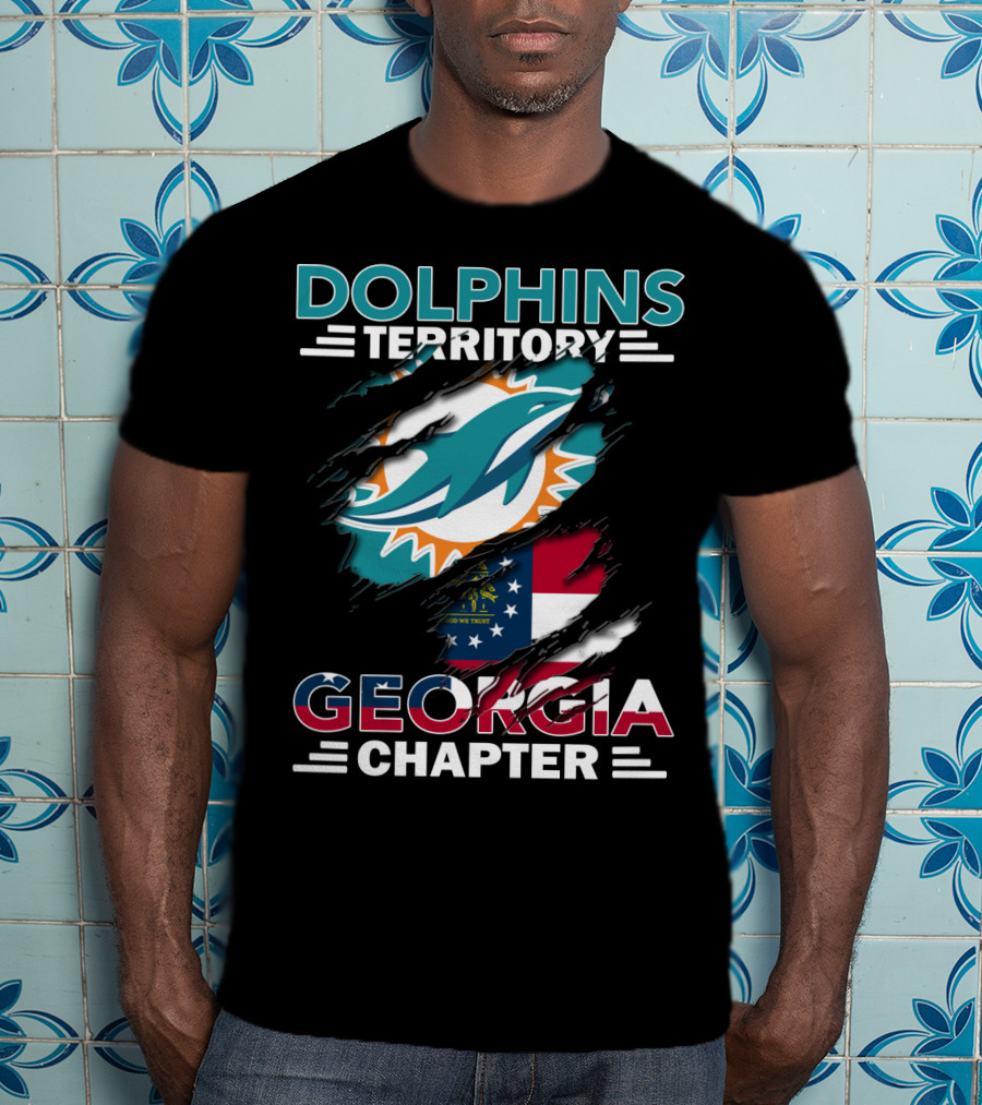 Dolphins Territory Miami Georgia Chapter Flag Fan Club T-Shirt