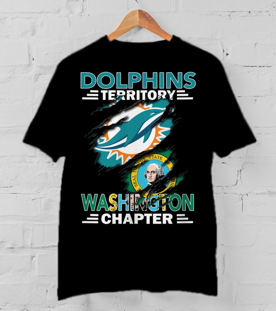 Dolphins Territory Washington Chapter Seal Logo Integration T-Shirt