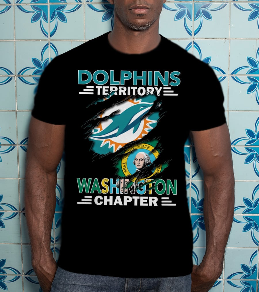Dolphins Territory Washington Chapter Seal Logo Integration T-Shirt