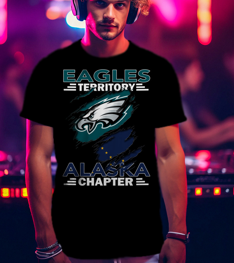 Eagles Territory Alaska Chapter Philadelphia Eagles Alaska State Flag T-Shirt