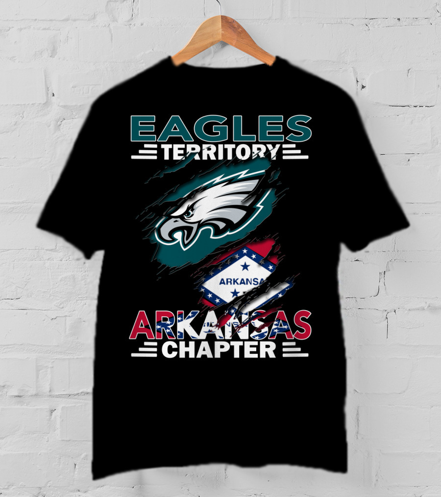 Eagles Territory Arkansas Chapter Philadelphia Logo Razorback Flag T-Shirt