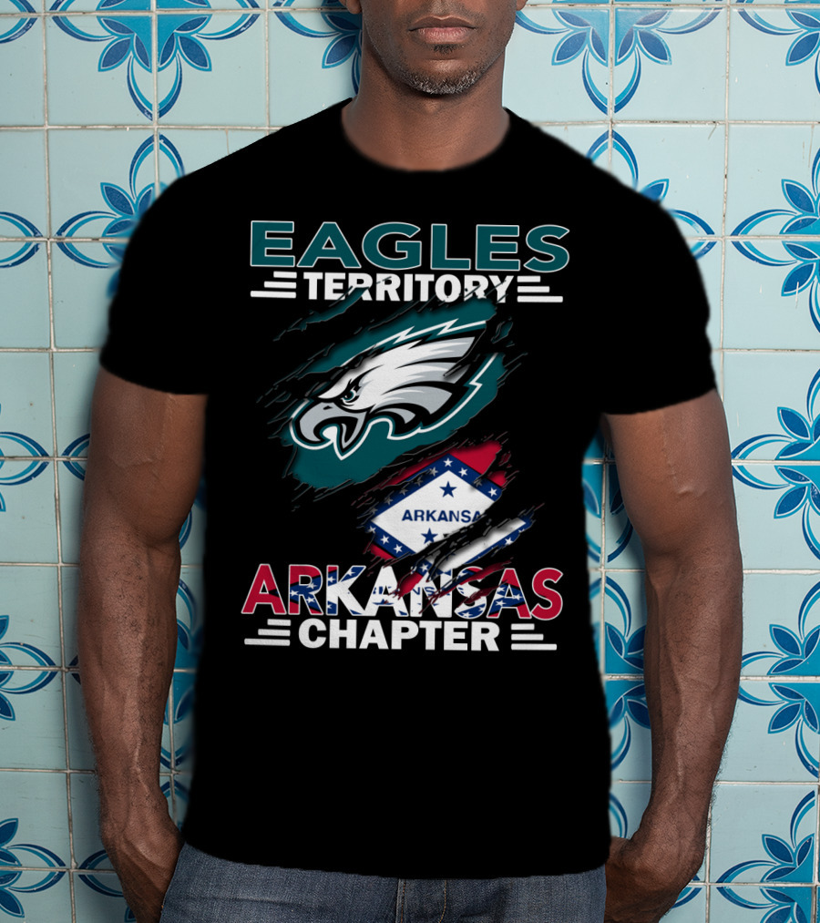 Eagles Territory Arkansas Chapter Philadelphia Logo Razorback Flag T-Shirt