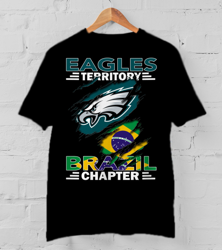 Eagles Territory Brazil Chapter Fan Logo With Brazil Flag Elements T-Shirt