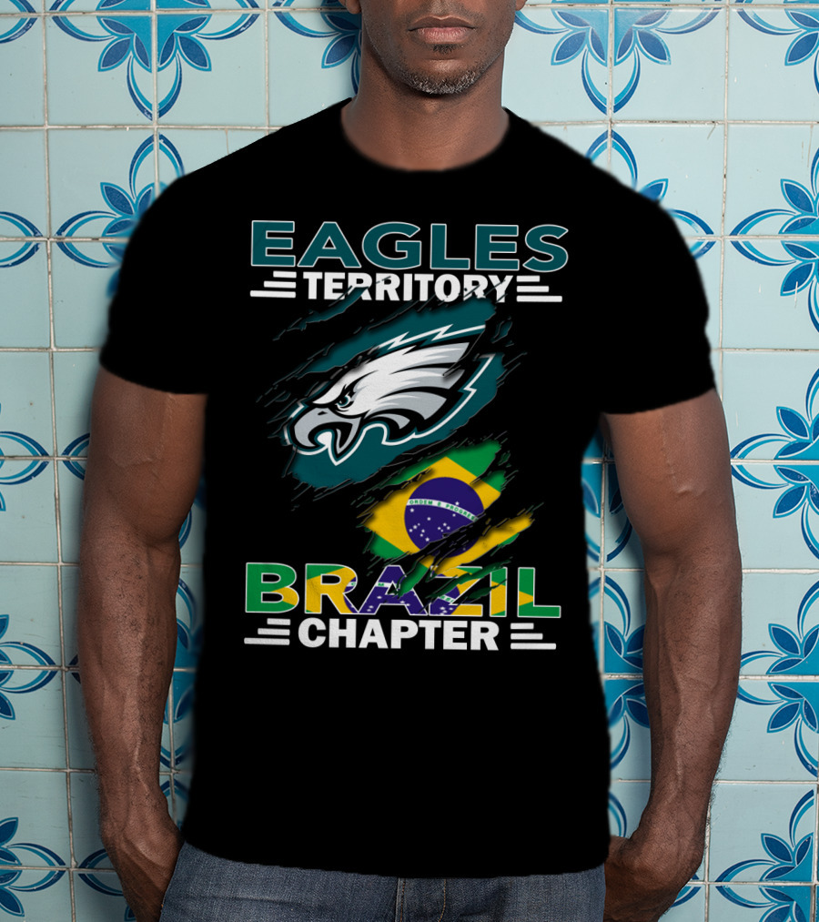 Eagles Territory Brazil Chapter Fan Logo With Brazil Flag Elements T-Shirt