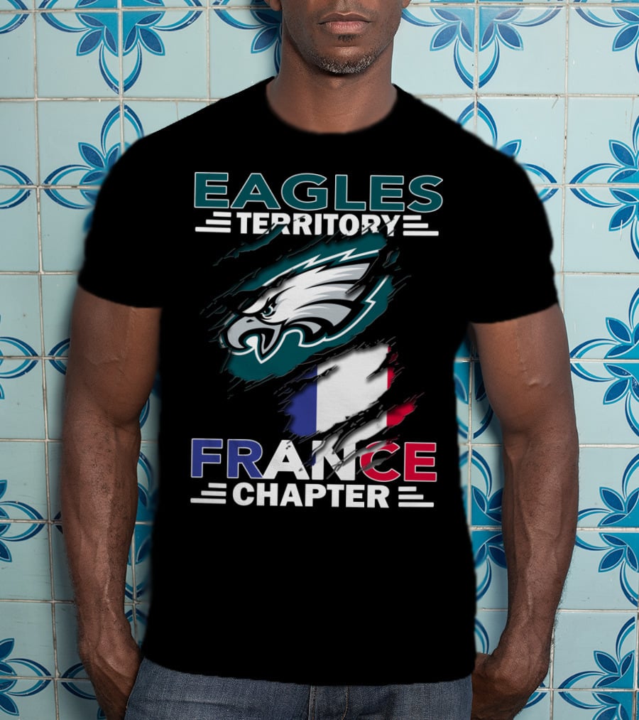 Eagles Territory France Chapter Flag And Eagle T-Shirt
