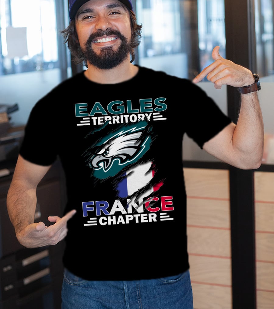Eagles Territory France Chapter Flag And Eagle T-Shirt