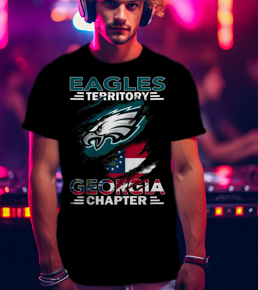 Eagles Territory Georgia Chapter Flag Featuring Team Logo T-Shirt