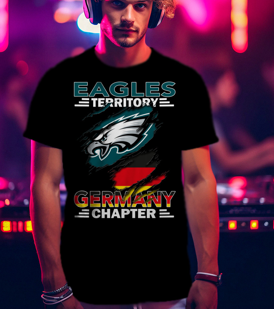 Eagles Territory Germany Chapter Philadelphia Logo Flag Colors T-Shirt