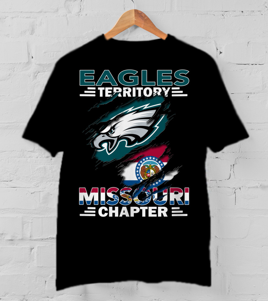 Eagles Territory Missouri Chapter Flag And Eagle Head T-Shirt