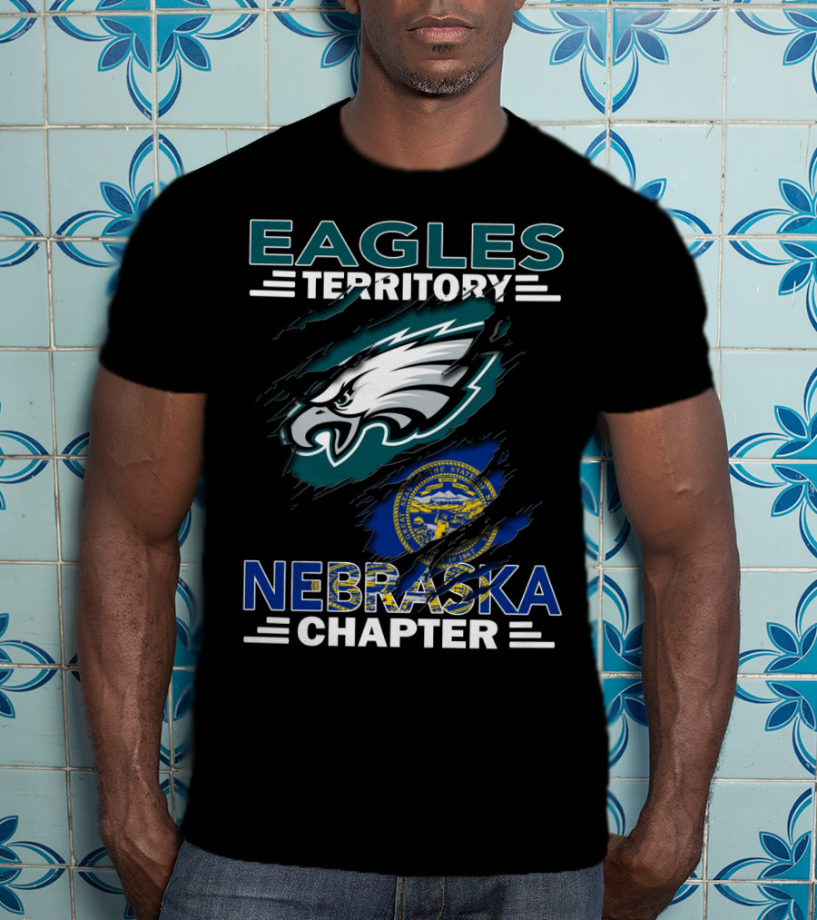 Eagles Territory Nebraska Chapter With Philadelphia Eagles Logo And Nebraska State Seal T-Shirt