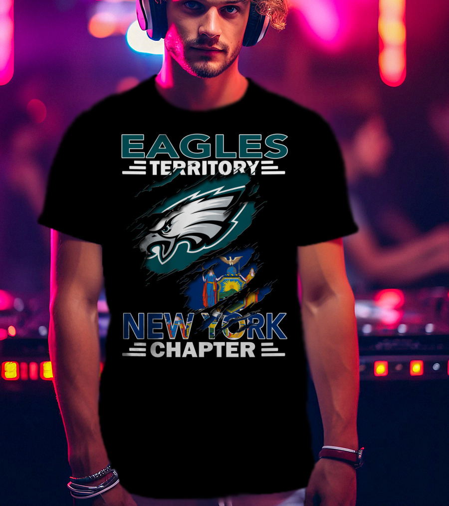 Eagles Territory New York Chapter Flag Iconic Logo Ravens T-Shirt