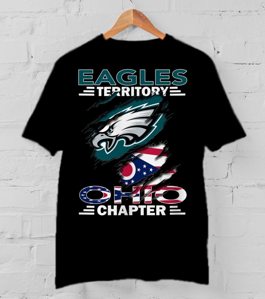 Eagles Territory Ohio Chapter Logo With American Flag Elements T-Shirt
