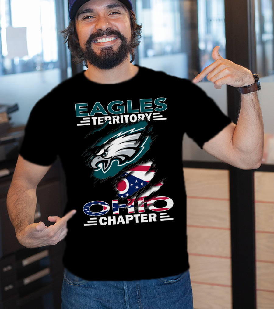 Eagles Territory Ohio Chapter Logo With American Flag Elements T-Shirt