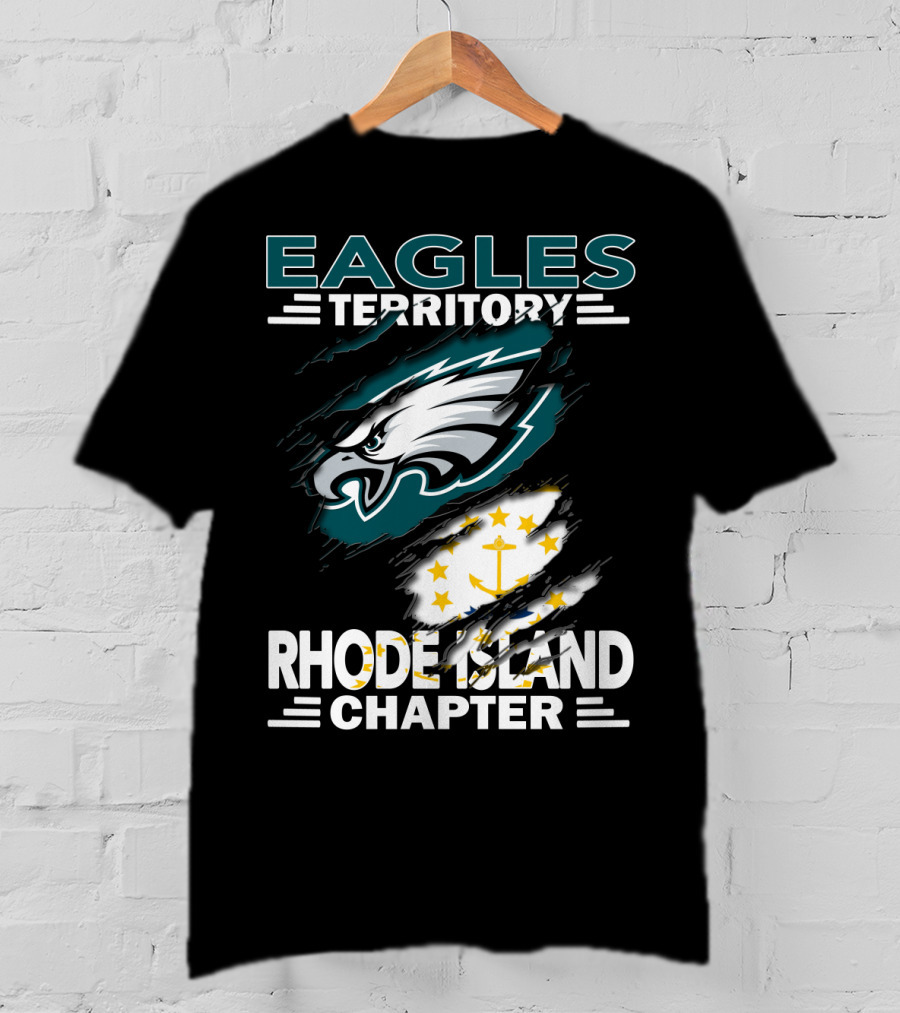 Eagles Territory Rhode Island Chapter Logo With State Flag And Team Insignia T-Shirt