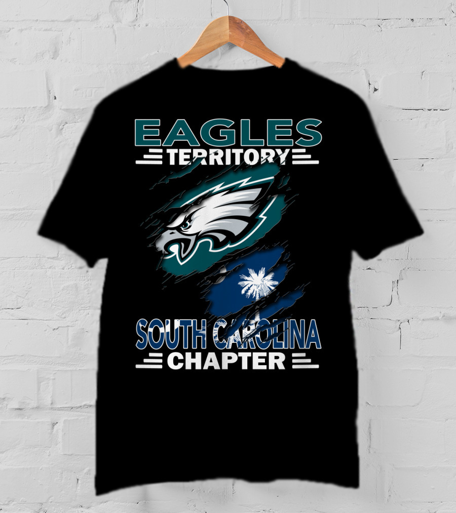 Eagles Territory South Carolina Chapter Fan Support With Iconic Eagle Logo And State Flag Elements T-Shirt