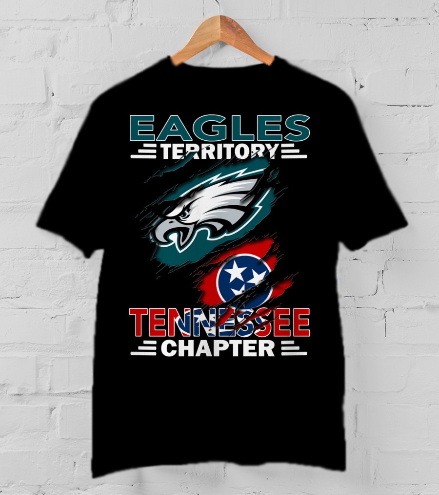 Eagles Territory Tennessee Chapter Philadelphia Eagles Tennessee Flag T-Shirt