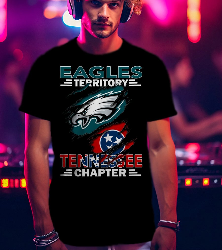 Eagles Territory Tennessee Chapter Philadelphia Eagles Tennessee Flag T-Shirt