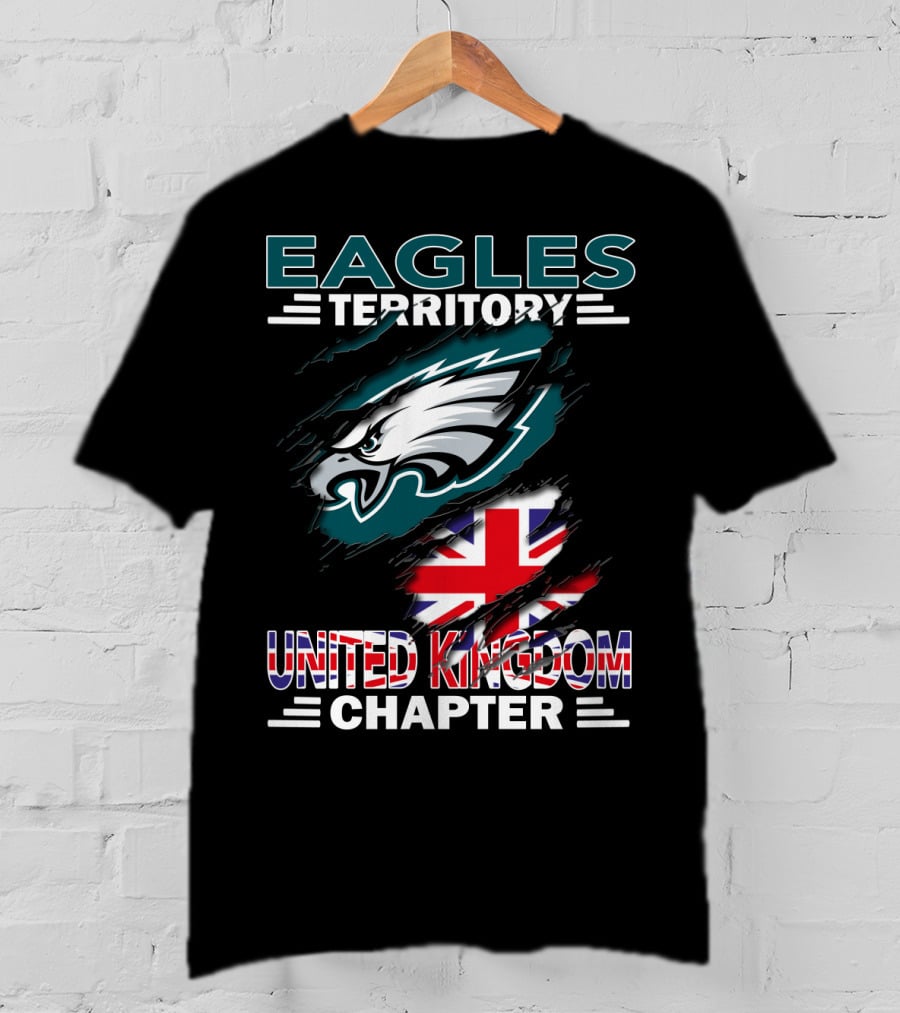 Eagles Territory United Kingdom Chapter NFL Team Logo Union Jack T-Shirt