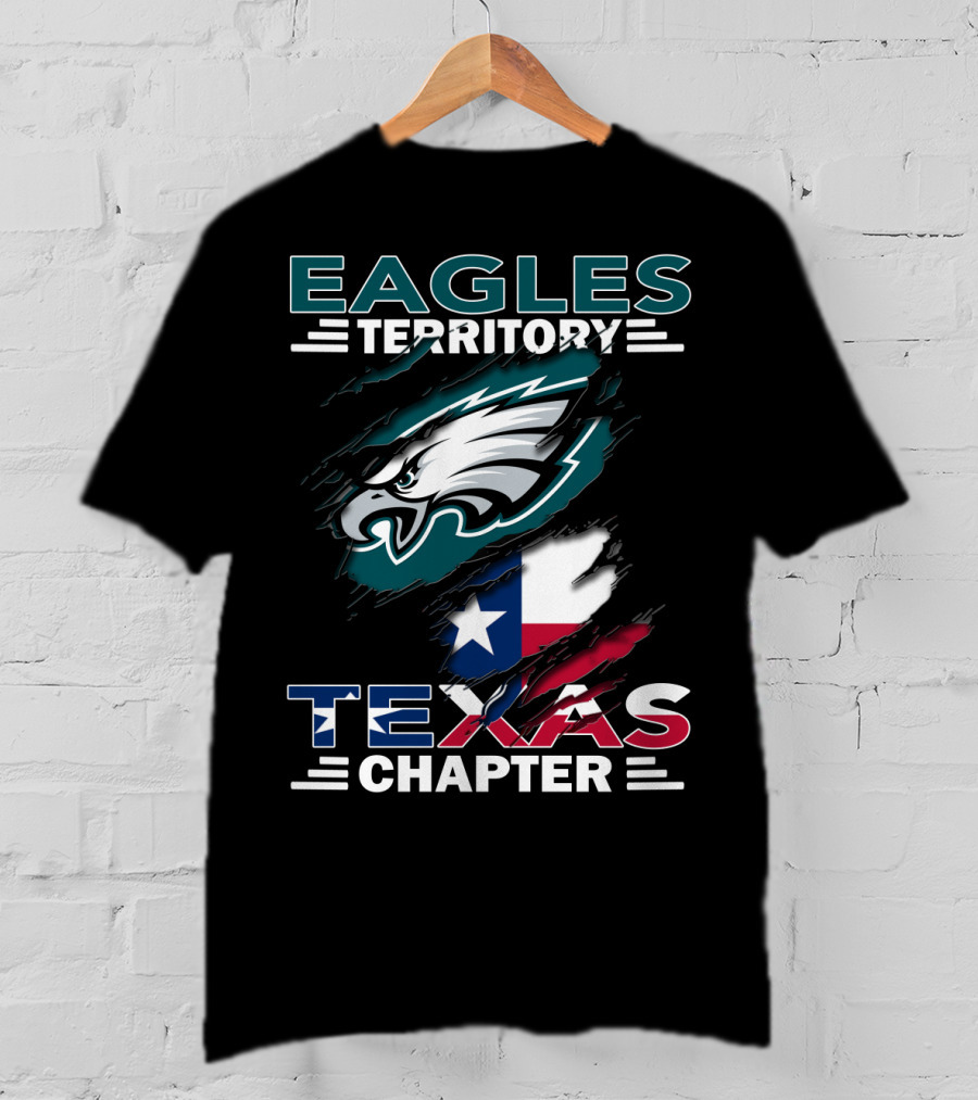 Eagles Territory Texas Chapter NFL Fan Club Texas Flag Integration T-Shirt