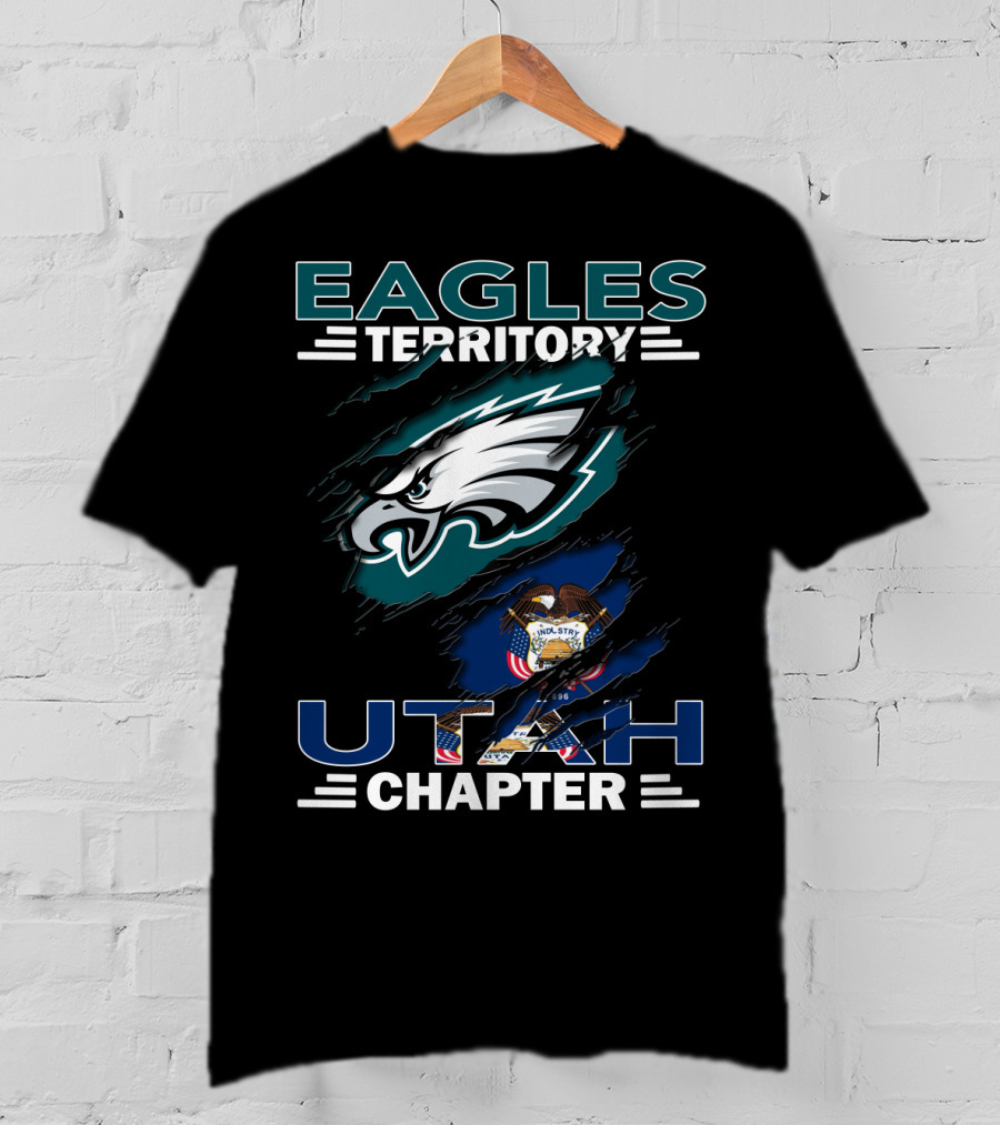 Eagles Territory Utah Chapter Philadelphia Eagles Utah State Flag T-Shirt