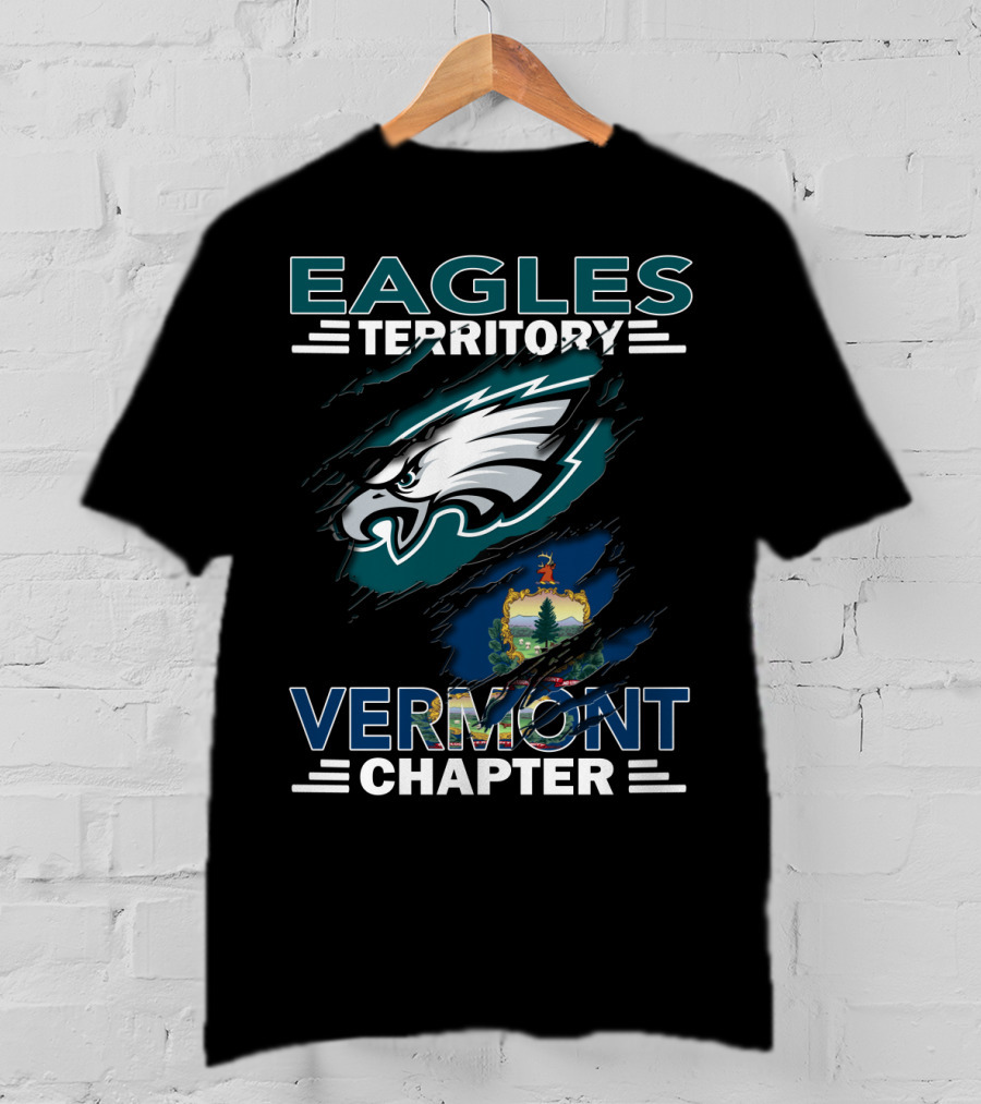 Eagles Territory Vermont Chapter Emblem With Vermont State T-Shirt