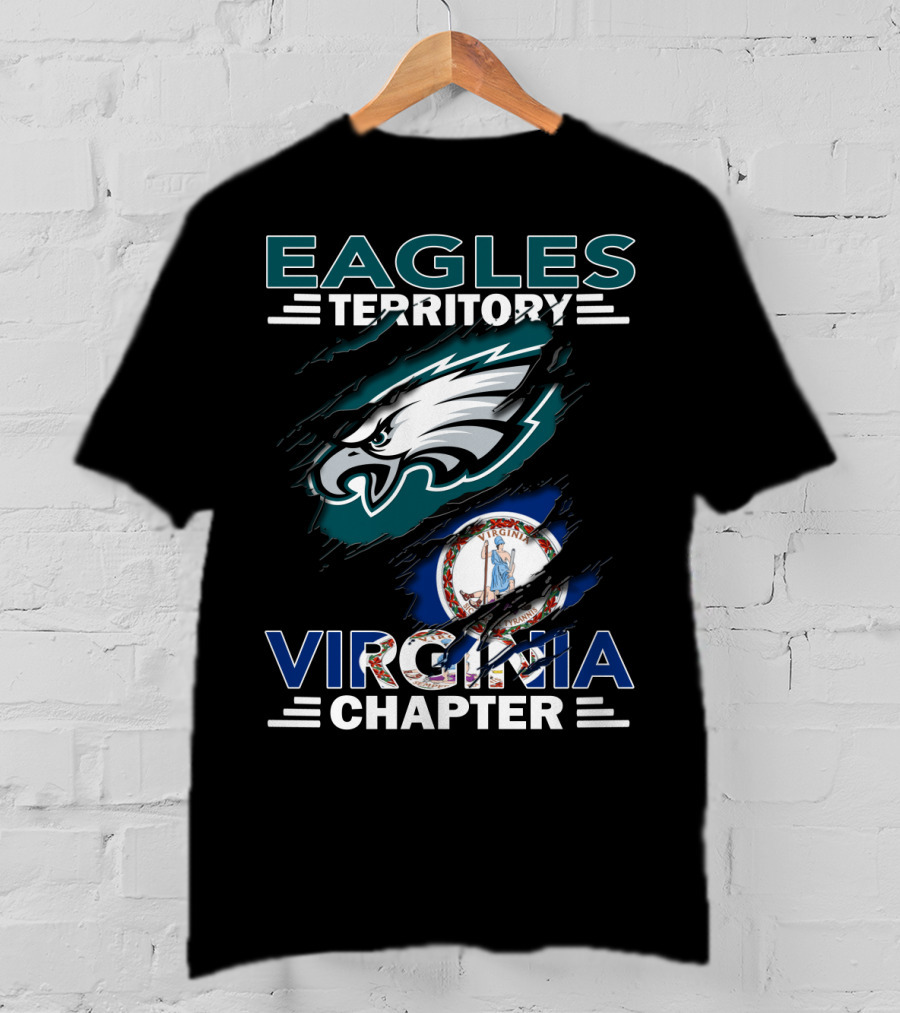 Eagles Territory Virginia Chapter With Philadelphia Eagles Logo And Virginia State Flag T-Shirt