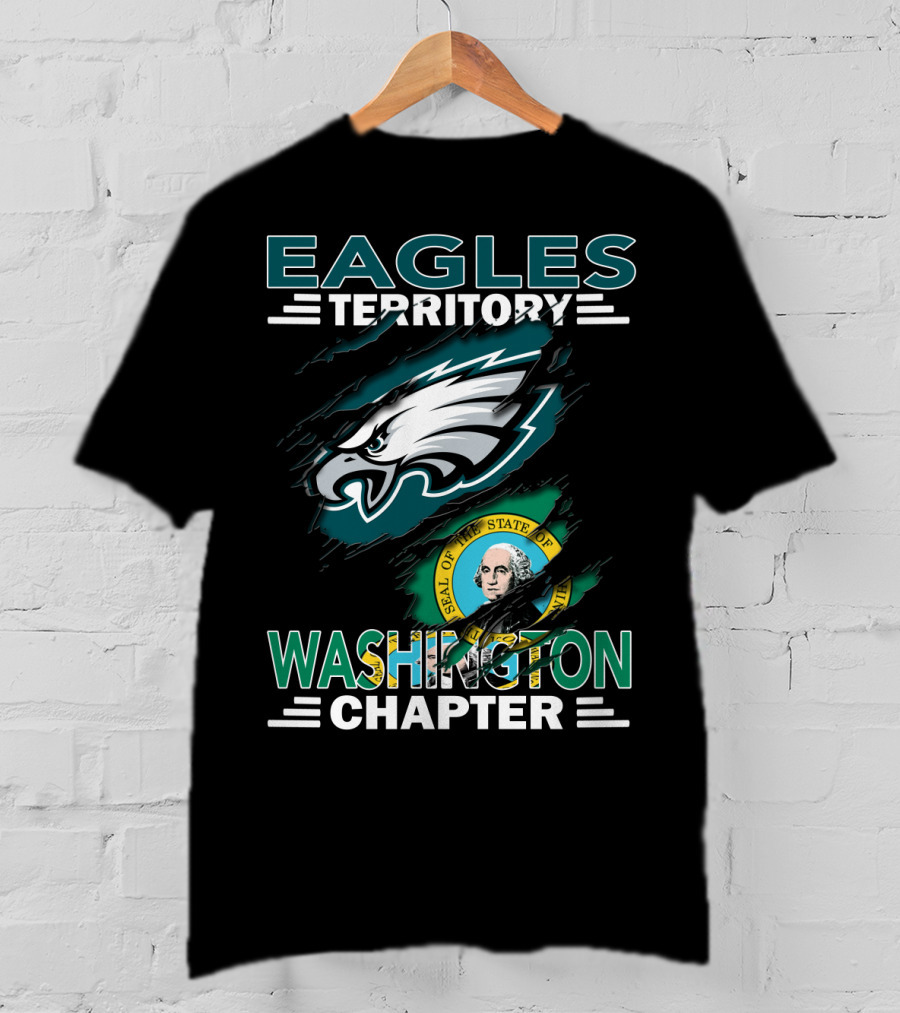 Eagles Territory Washington Chapter State Seal Football T-Shirt