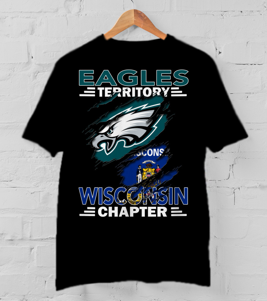 Eagles Territory Wisconsin Chapter Logo Design With State Flag And Team Emblem Elements T-Shirt