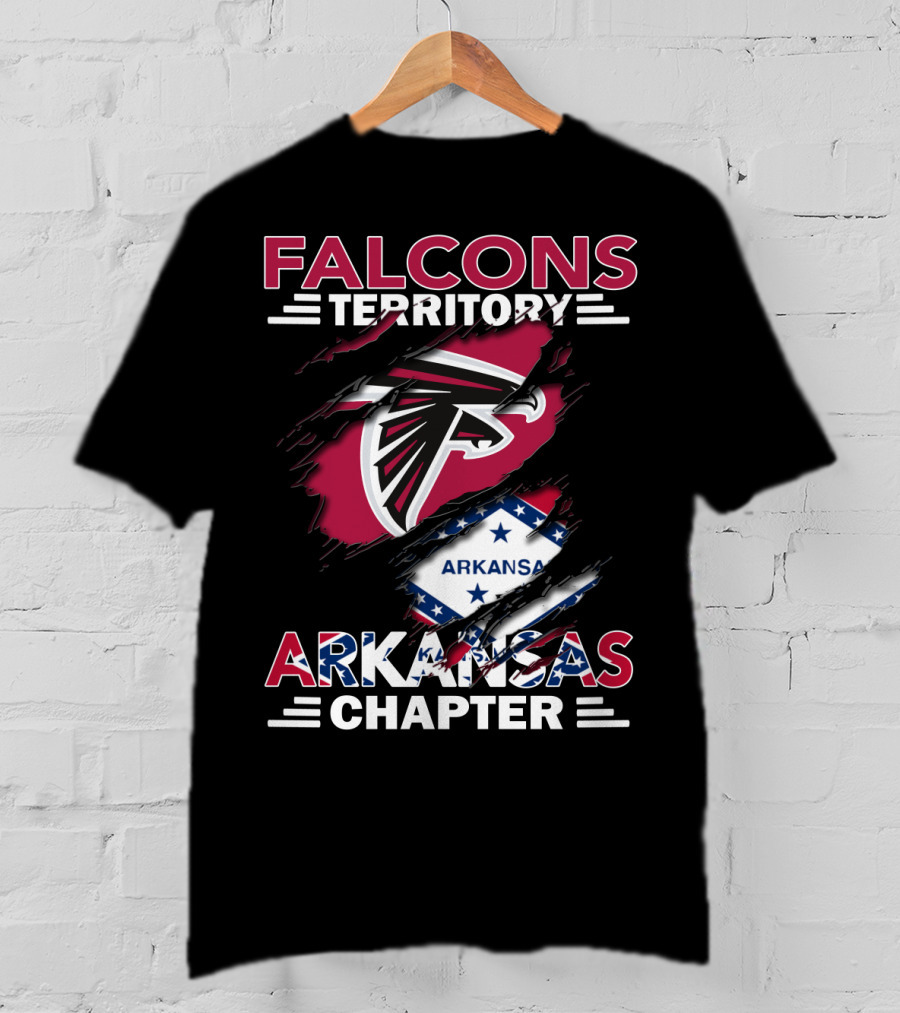 Falcons Territory Arkansas Chapter Falcons Logo And Arkansas Shape T-Shirt