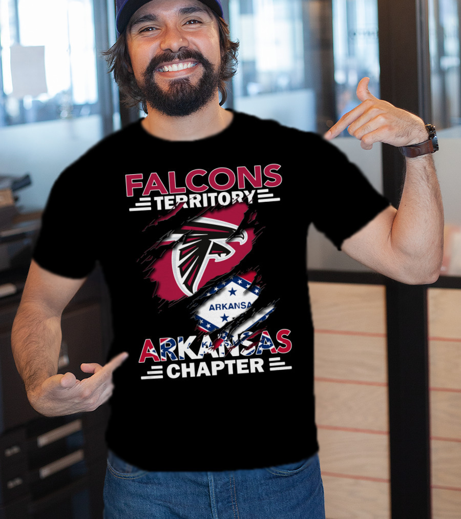 Falcons Territory Arkansas Chapter Falcons Logo And Arkansas Shape T-Shirt