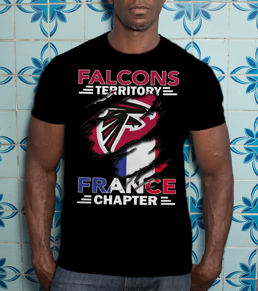 Falcons Territory France Chapter NFL Logo And French Flag T-Shirt