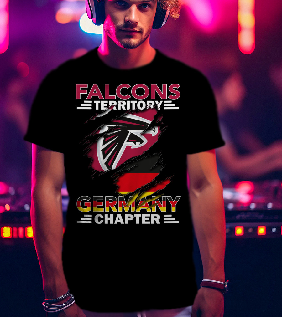 Falcons Territory Germany Chapter Logo With Flag Fusion T-Shirt